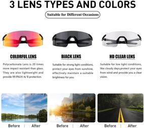 img 2 attached to 🕶️ NRC Cycling Glasses Sunglasses: The Ultimate Eyewear for MTB, Beach, Fishing, and More, for Men and Women - Includes 3 Interchangeable Lenses