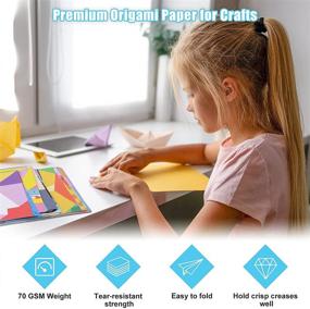 img 3 attached to Jewora 252 Sheet Origami Paper Kit, Vibrant Assorted Folding Papers: 108 Solid Color Sheets & 144 Patterned Sheets + Instruction Book for Craft Projects, Ideal for Kids and Adults