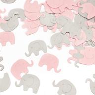 🐘 pink and gray elephant confetti scatter decoration | girl baby shower, birthday, or gender reveal party supplies | elephant theme decor set | 200 pieces логотип