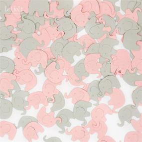 img 3 attached to 🐘 Pink and Gray Elephant Confetti Scatter Decoration | Girl Baby Shower, Birthday, or Gender Reveal Party Supplies | Elephant Theme Decor Set | 200 Pieces