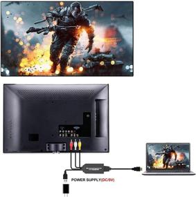 img 2 attached to Глубокий черный конвертер HDMI в RCA: 1080P CVBS композитный аудио-видео кабель для ПК, ноутбука, Xbox, PS3, PS4, телевизора, VHS, камеры, DVD и многое другое!