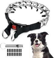 🐶 prong collar for dogs: safe choke pinch training collar with rubber caps and quick release locking carabiner - adjustable stainless steel links for small medium large dogs, simplify dog training logo