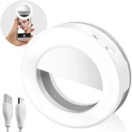 📸 limostudio 36 led selfie clip-on ring light, adjustable 3-level brightness, rechargeable, for iphone ipad android smart phone, laptop, photography, camera video photo studio, agg2064 (white) logo