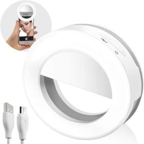 img 4 attached to 📸 LimoStudio 36 LED Selfie Clip-on Ring Light, Adjustable 3-Level Brightness, Rechargeable, for iPhone iPad Android Smart Phone, Laptop, Photography, Camera Video Photo Studio, AGG2064 (White)