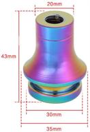 🚘 pursuestar neo chrome aluminum shift knob adapter boot retainer holder for jdm honda accord acura civic fd2 type-r 10x1.5: enhance your honda and acura driving experience! logo