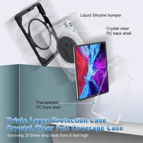 img 1 attached to 📱 SUPFIVES iPad Pro 12.9 Case 2020: Military Grade 6ft Drop Protection | Clear Back | Heavy Duty Shockproof | Apple Pencil Charging | Stand+Hand/Shoulder Strap