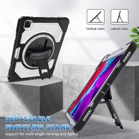 img 2 attached to 📱 SUPFIVES iPad Pro 12.9 Case 2020: Military Grade 6ft Drop Protection | Clear Back | Heavy Duty Shockproof | Apple Pencil Charging | Stand+Hand/Shoulder Strap