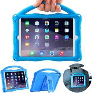 🧒 adocham kids case for ipad mini - lightweight shockproof silicone cover with foldable kickstand and grip handle (blue-1) logo