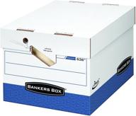 📦 bankers box presto heavy-duty storage boxes with ergonomic handles, quick and easy assembly, removable lid, letter/legal, pack of 12 (0063601) logo