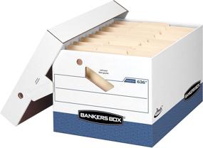 img 2 attached to 📦 Bankers Box PRESTO Heavy-Duty Storage Boxes with Ergonomic Handles, Quick and Easy Assembly, Removable Lid, Letter/Legal, Pack of 12 (0063601)