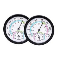 🌡️ layscopro mini indoor thermometer hygrometer analog 2 in 1 temperature humidity monitor gauge (2 pack, no battery needed) - black: ideal for home, room, outdoor, offices logo