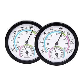 img 4 attached to 🌡️ LayscoPro Mini Indoor Thermometer Hygrometer Analog 2 in 1 Temperature Humidity Monitor Gauge (2 Pack, No Battery Needed) - Black: Ideal for Home, Room, Outdoor, Offices