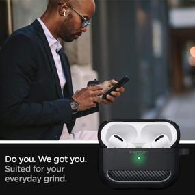 img 2 attached to Чехол Spigen Rugged Armor для наушников Airpods Pro - угольно-серый | Защитный чехол с брелоком.