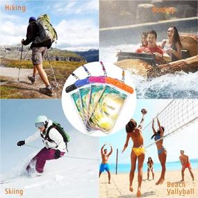 img 3 attached to 📱 F-color 4 Pack Transparent PVC Waterproof Phone Pouch Dry Bag - Ideal for Swimming, Boating, Fishing, Skiing, Rafting - Ultimate Protection for iPhone X, 8, 7, 6S Plus, SE, Galaxy S6, S7, LG G5 & More!