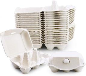 img 4 attached to SKPPC 20-Pack White Pulp Fiber Egg Tray Holder - Empty Egg Cartons, Each Holds 6 Eggs - Ideal Egg Containers for Family, Farm, Market, Camping, Picnic, Travel