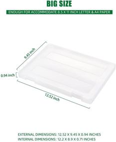 img 3 attached to 📁 Denkee 4-Pack A4 File Portable Project Case - Plastic Storage Box for 8.5" x 11" Letter A4 Paper - Documents Magazines Paper Protector - Office School Supplies Accessories Storage Organizer Boxes (12.52 x 9.45 x 0.94 in)