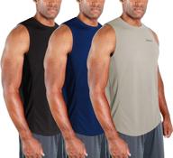 men's sleeveless dri fit gym workout tank top - 3 pack muscle shirts - devops logo