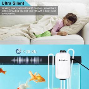 img 1 attached to 🐠 DaToo Aquarium Air Pump: Silent and Adjustable 3 Watt Oxygen Pump with 2 Outlets for Fish Tank - High Energy Efficiency and 1-Year Warranty