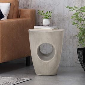 img 3 attached to 🌿 Stylish and Lightweight Christopher Knight Home Samuel Indoor Accent Side Table with Concrete Finish - A Perfect Contemporary Addition