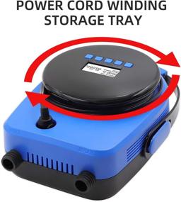 img 2 attached to 🔌 Tuomico Max 20PSI Blue Intelligent Digital SUP Electric Air Pump | Portable LCD Pump for Paddle Boards, Boats, Inflatables - 7 Nozzles, Dual Stage Inflation/Deflation