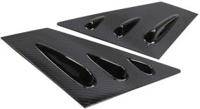 img 3 attached to 🚗 YUZHONGTIAN Carbon Fiber Style Window Scoop Louvers Cover for Subaru WRX STi 2015-2021 - 2PCS ABS Material