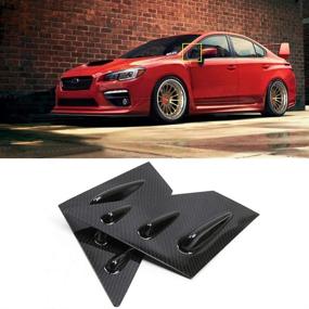 img 4 attached to 🚗 YUZHONGTIAN Carbon Fiber Style Window Scoop Louvers Cover for Subaru WRX STi 2015-2021 - 2PCS ABS Material