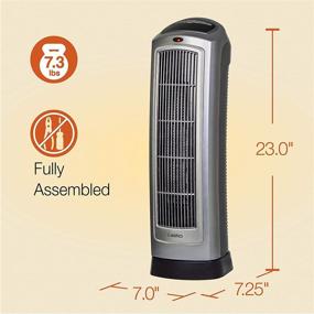 img 1 attached to 🔥 Lasko 755320 Ceramic Space Tower Heater - Compact Silver Heater for Small Spaces