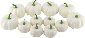 img 3 attached to 🎃 Artificial Lifelike Pumpkins Fake Fruit Vegetable – JEDFORE Simulation for Home Kitchen Halloween Party Decoration Photography Props (12pcs, White)