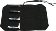 🔪 hersent chef's knife roll bag - portable travel case for chef knives, with 4 slots | best gift for pro chef or culinary enthusiasts, men, women | butcher knife roll bag - black logo