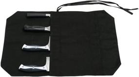 img 4 attached to 🔪 HERSENT Chef's Knife Roll Bag - Portable Travel Case for Chef Knives, with 4 Slots | Best Gift for Pro Chef or Culinary Enthusiasts, Men, Women | Butcher Knife Roll Bag - Black