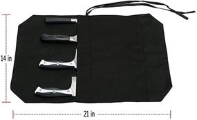 img 3 attached to 🔪 HERSENT Chef's Knife Roll Bag - Portable Travel Case for Chef Knives, with 4 Slots | Best Gift for Pro Chef or Culinary Enthusiasts, Men, Women | Butcher Knife Roll Bag - Black