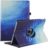 🔵 360 degree rotating case for ipad 9th gen 2021/8th gen 2020/7th gen 2019 (10.2"), blue ocean folio stand cover with auto sleep/wake" logo