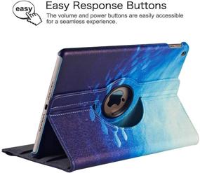 img 1 attached to 🔵 360 Degree Rotating Case for iPad 9th Gen 2021/8th Gen 2020/7th Gen 2019 (10.2"), Blue Ocean Folio Stand Cover with Auto Sleep/Wake"