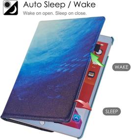 img 2 attached to 🔵 360 Degree Rotating Case for iPad 9th Gen 2021/8th Gen 2020/7th Gen 2019 (10.2"), Blue Ocean Folio Stand Cover with Auto Sleep/Wake"