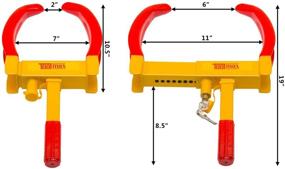img 1 attached to 🔒 Goplus Колесный замок с повышенной степенью защиты - Регулируемый противоугонный шинный замок для автомобилей, грузовиков, домов на колесах, трейлеров, автомобильных полуэлектрических тележек - Колодка весом 5,3 фунта с тремя ключами