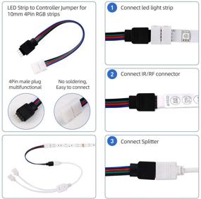 img 2 attached to 🔌 RGB LED Strip Light Connector Kit 10mm - Complete Set of Accessories, Connectors, Clips, and Tools for 5050 4-Pin LED Light Strips