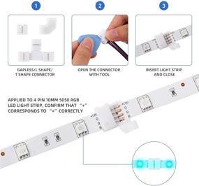 img 3 attached to 🔌 RGB LED Strip Light Connector Kit 10mm - Complete Set of Accessories, Connectors, Clips, and Tools for 5050 4-Pin LED Light Strips