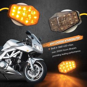 img 3 attached to 🌟 Enhanced Visibility: NTHREEAUTO 2Pcs Amber Flush Mount LED Turn Signal Lights for Suzuki GSXR & SV, Bandit - Universal 12V Motorcycle Indicators
