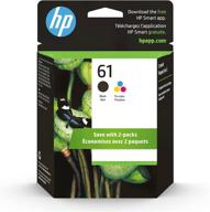 🖨️ original hp 61 black/tri-color ink (2-pack) | compatible with deskjet & officejet printers | eligible for instant ink logo