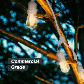 img 1 attached to Brightech Ambience Pro - White, Waterproof LED Outdoor String Lights - Hanging 2W Vintage Edison Bulbs - 48 Ft Cafe Lights Enhancing Bistro Atmosphere in Your Gazebo, Back Yard