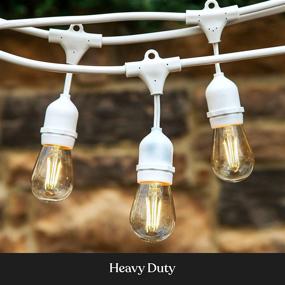 img 2 attached to Brightech Ambience Pro - White, Waterproof LED Outdoor String Lights - Hanging 2W Vintage Edison Bulbs - 48 Ft Cafe Lights Enhancing Bistro Atmosphere in Your Gazebo, Back Yard