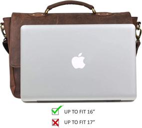 img 3 attached to 👜 Locking Leather Messenger Bag: Stylish Laptop Briefcase with Adjustable Satchel Handle for Men