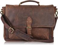 👜 locking leather messenger bag: stylish laptop briefcase with adjustable satchel handle for men logo