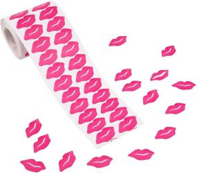 img 1 attached to 💋 Sunmns Lips Stickers – 1000 Perforated Self Adhesive Kisses Stickers on a Roll, in Rose Red