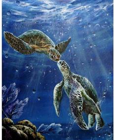 img 4 attached to 🐢 Palodio 5D Diamond Painting Kit: Turtle - Paint with Diamonds Animal Art, Full Round Drill Cross Stitch Crystal Rhinestone Craft for Home Wall Decoration (16x20 inch)