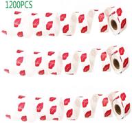 👄 kbraveo 3 rolls of 1200 removable perforated red lip stickers for diy decorating & crafting logo