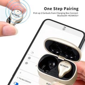 img 1 attached to 💦 Gold Bluetooth 5.0 Wireless Earbuds: Waterproof Stereo Headphones with Charging Case, Built-in Mic, Premium Sound & Deep Bass for Sport