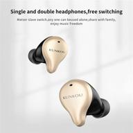 💦 gold bluetooth 5.0 wireless earbuds: waterproof stereo headphones with charging case, built-in mic, premium sound & deep bass for sport logo