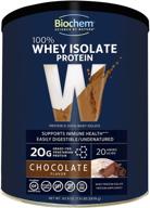 🍫 biochem 100% whey isolate protein - chocolate: pre & post workout, meal replacement, keto-friendly, 30.9 oz, 20g protein, easily digestible logo
