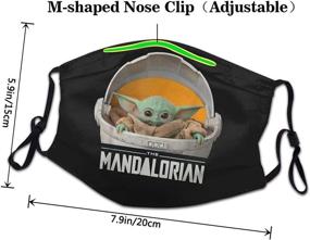 img 2 attached to 👶 Baby Yoda Face Mask Washable 3PC with 6 Filters - Reusable Men's & Women's Balaclava Face Cover: Find the Perfect Mouth Cover